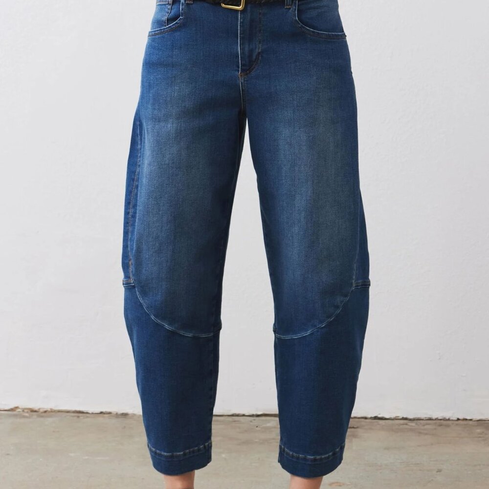 NEW Ruti Petite Denim Wide-ish Pants, Medium Wash, 8P